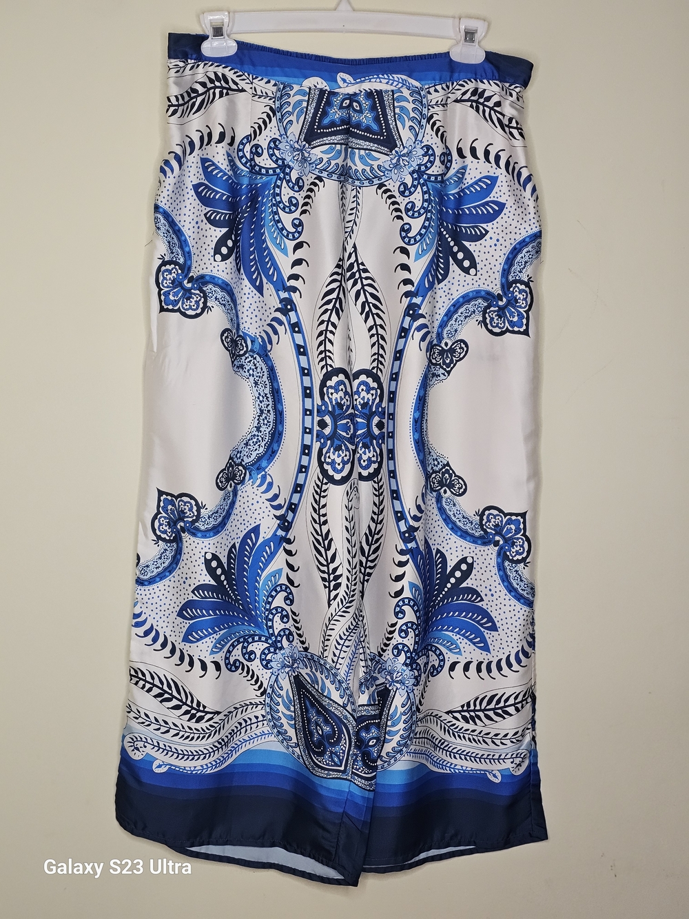 Cato White, Blue Wide Leg Pants Women's XL